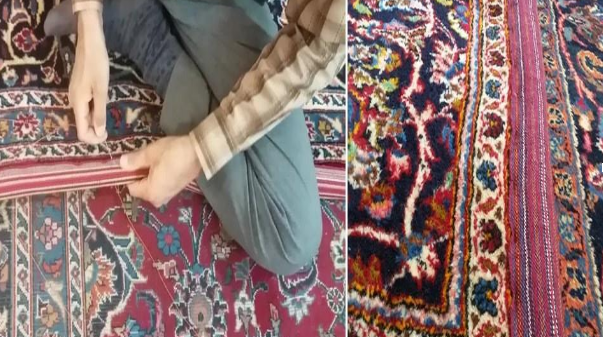 لفافه دوزی ریشه فرش 