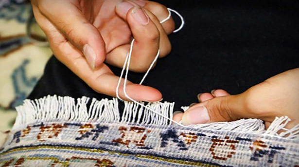 مراحل ریشهزنی فرش در قالیشویی